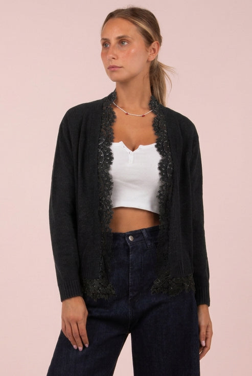 Cardigan Pizzo nero