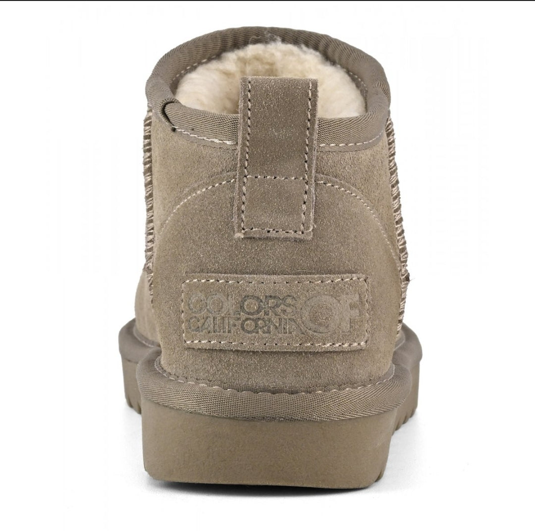 Stivale basso pelle scamosciata Taupe