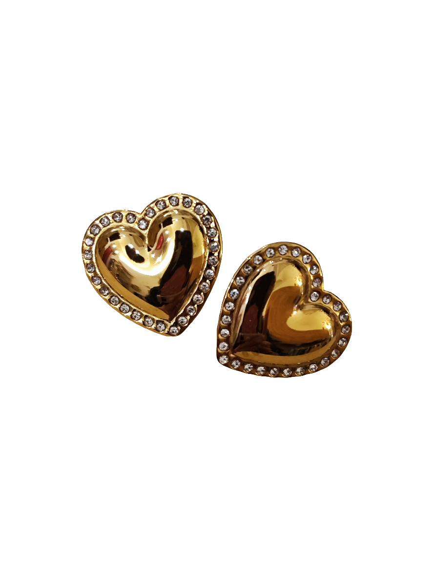 Orecchini cuore e strass