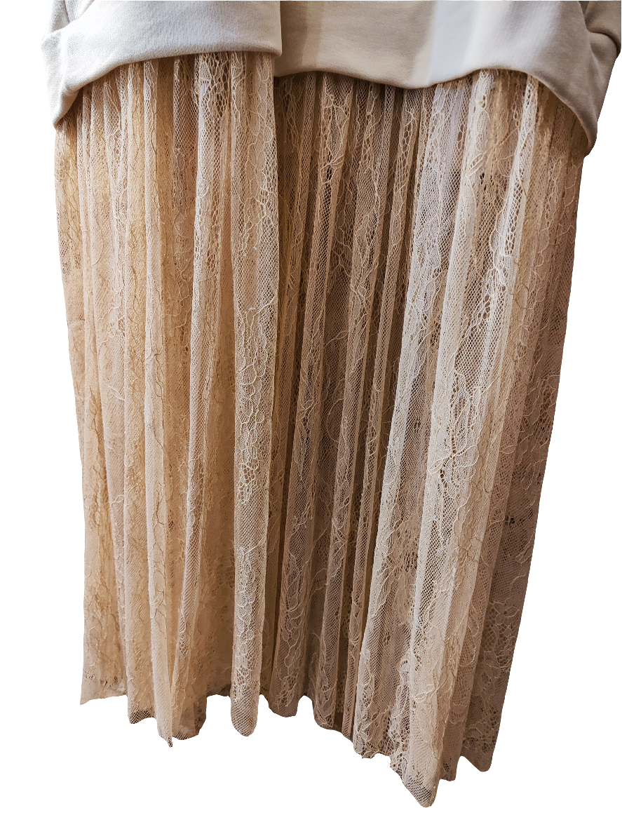 Abito felpa con pizzo