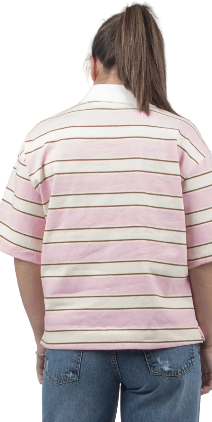 Polo righe rosa