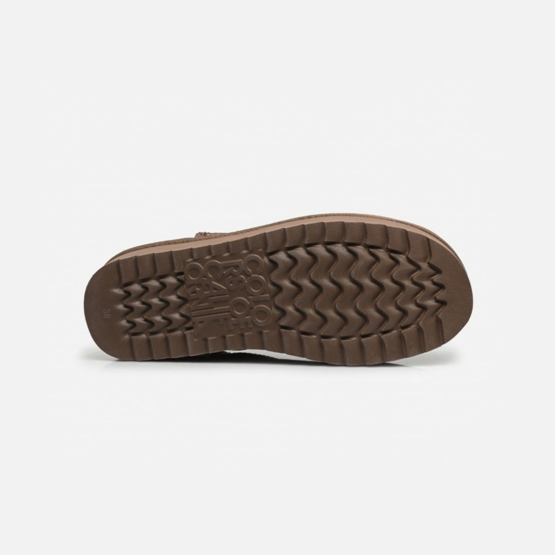 Stivale platform pelle scamosciata Taupe