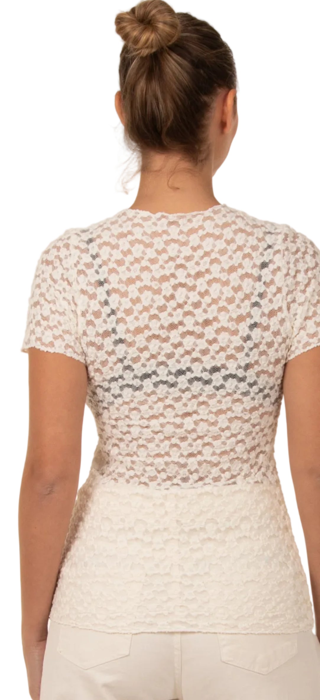 T-shirt pizzo bianco