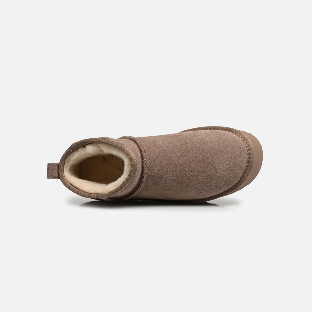 Stivale platform pelle scamosciata Taupe