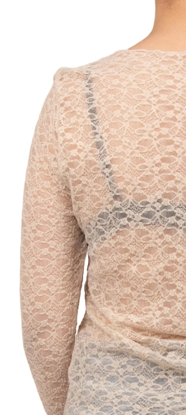 Maglia pizzo new Beige