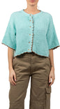 Cardigan spugna celeste