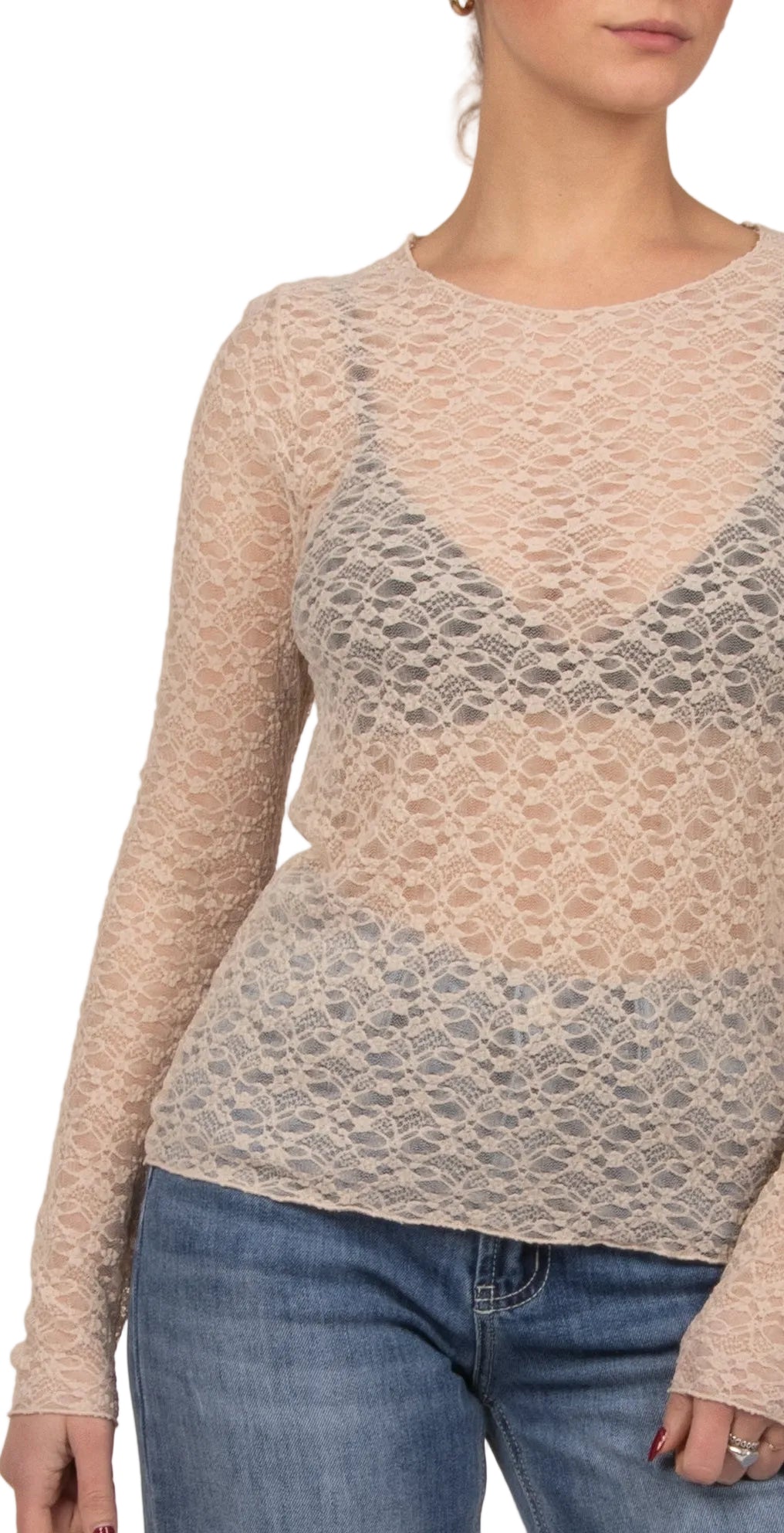 Maglia pizzo new Beige