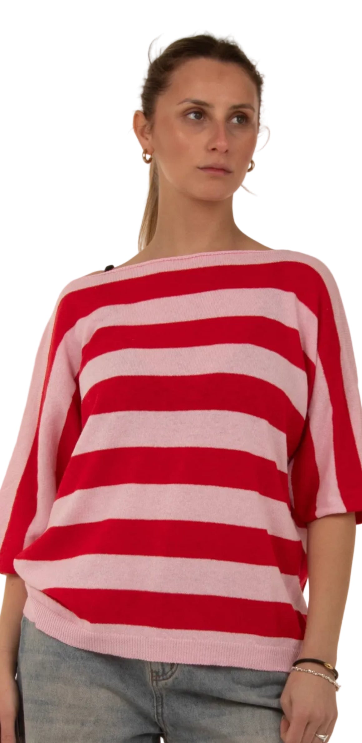 Maglia righe rosa