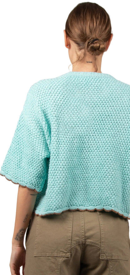 Cardigan spugna celeste