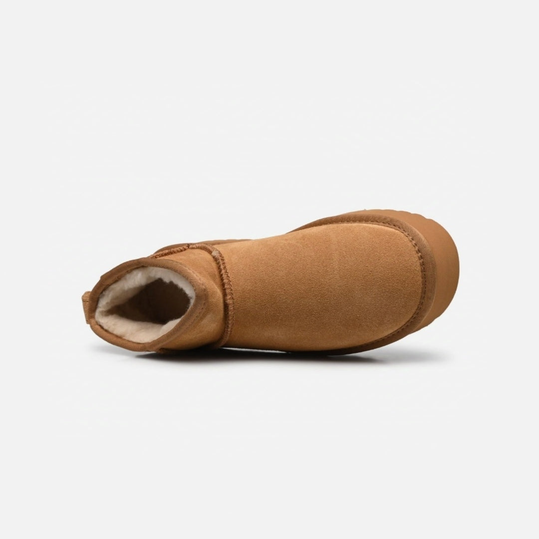 Stivale platform pelle scamosciata Biscotto
