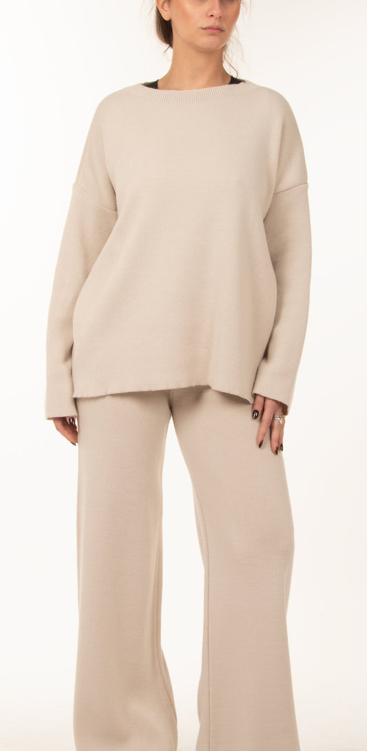 Completo in maglia panna