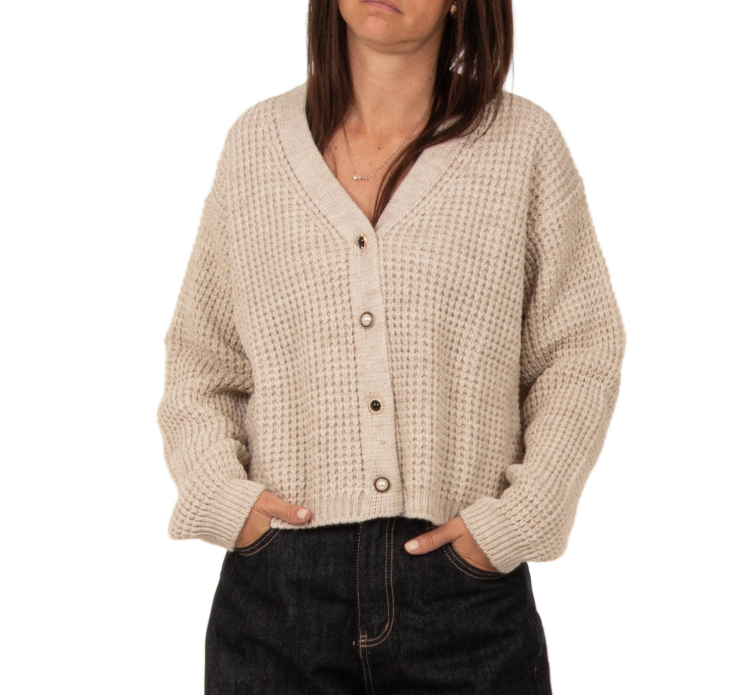 Cardigan Bottoni diversi beige