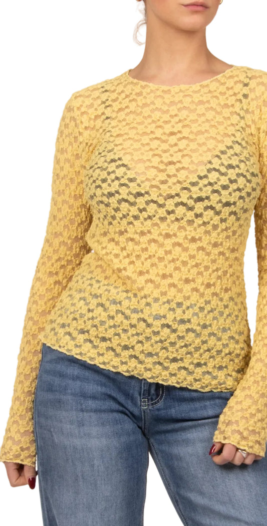 Maglia pizzo giallo
