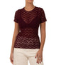 Maglia pizzo maniche corte bordeaux