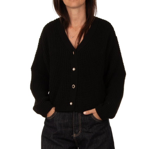 Cardigan bottoni diversi nero